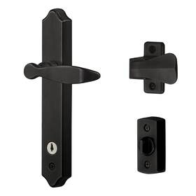 Bk1215mb Ideal Security Door Lever With Deadbolt Lock For Out-swinging Doors Black 4-pi