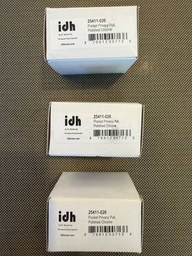 25411-026 Idh By St. Simons Set Of 3 Simon Polished Chrome Pocket Privacy Pull Open Box
