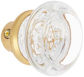 21301-003 Idh By St. Simons 815386017159 Premium Quality Crystal Knob With Round Solid Base Polished Brass