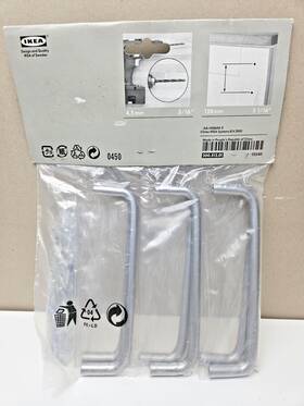 200.512.01 Ikea Kosing X6 Cabinet Door Drawer Handles Silver Brushed Matt