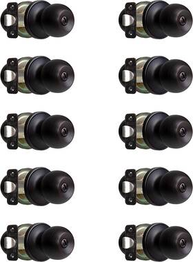 Ilyapa 744759655080 Privacy Door Knobs For Bed And Bath- Ball Style Oil Rubbed Bronze Interi