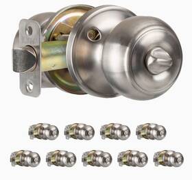 Ilyapa 840013403975 Privacy Door Knobs For Bed And Bath - Colonial Style Satin Nickel Interior K