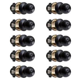Ilyapa 840013413233 Black Door Knob Set Interior Knobs Privacy Handles Bed Ba