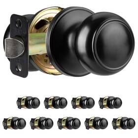 Ilyapa B084z46312 Passage Door Knobs Colonial Style Closet Handle Matte Black Bedroom