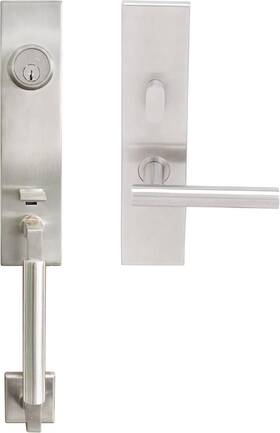 Ny106c563-32d-lh Inox Ny Handleset Tubular Copenhagen Lever Entry 2-3/8 Inch Lh