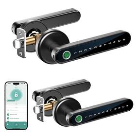 Loc191y2busir Ironzon 2 Pack Fingerprint Door Lock With Handle Smart Keypad For Home