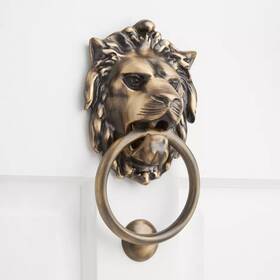 Amw-91-dk-bn Isi Signature Hardware Brass Lion Door Knocker Brushed Nickel