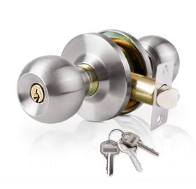 Ha0017 Ivoku Stainless Steel Doorknob With Lock And 3 Keysball Privacy Door Knobindo