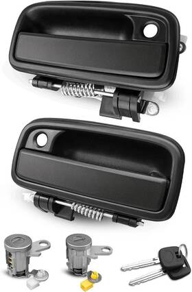 Jaloparts 313028965917 Exterior Door Handles With Lock Cylinders And Keys Kit Fit For Toyota Tacoma