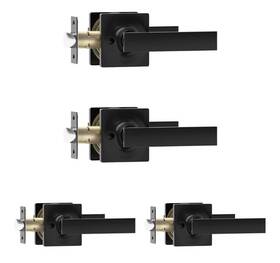A00324004 Jesstti Matte Black Door Handle - 4 Pack Passage Levers Heavy Duty Interior