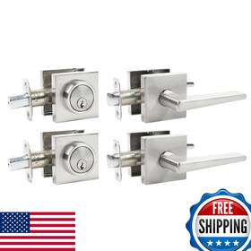 Jesstti B0cl251kxt Deadbolt Lock And Door Knob Set Exterior Square