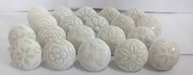 Jgfck12 Jgarts 20 X Mix Vintage Look White Creame Creme Flower Ceramic Knobs Door Handle Cab