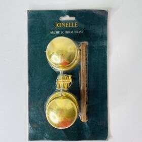 Df7404 John Lewis Vtg Bun Door Knob Brass Jonelle Architectural Mortise Polished Uk Nos