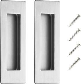 Joy Decor 313053178191 2 Pack Pocket Door Handles Sliding Closet Pulls 5.9 Inch Flush Barn