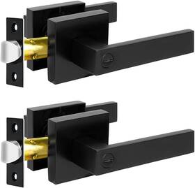 Kamota 445037522577 Privacy Door Levers 2 Pack Matte Black Handles Bed And Bath Lo