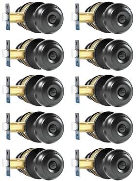 B0ff1vdsx8 Kamota Privacy Door Knobs 10 Pack Matte Black Heavy-duty Interior Keyless Revers