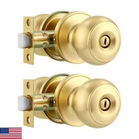 B0dcmnmfrl Karlstone 2-pack Polished Brass Privacy Door Knobs For Bed/bath Doors