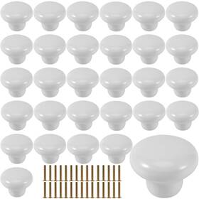 Keileoho B0b5zqqvch 30 Pack Ceramic Cabinet Knobs Vintage White Round Drawer Pcs