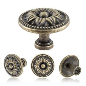 Tengyuack220119 Kemcatui Antique Cabinet Knobs Metal Round Bronze Vintage Dresser Singl