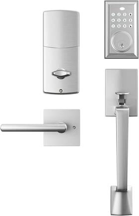 A-sj03018 Kiayaci Front Door Lock Set Handle Sets Brushed Single - Scratch And Dent