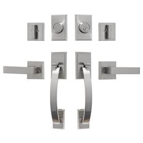 A154-kiayaci Kiayaci Front Door Handleset Double Lock Set Silver Deadbolt Circle Handle