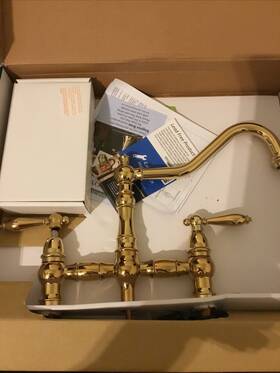 Kingston Brass 663370541056 Ks3272albs Restoration Bridge Kitchen Faucet. Never Installed