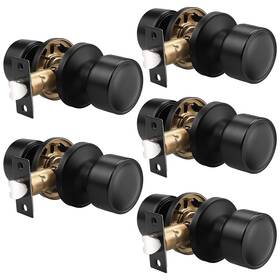 B0bkq6ykn9 Knobelite 5 Pack Black Passage Door Knobs Interior Keyless Round Hardware