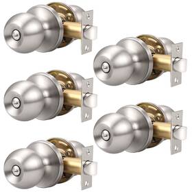 Knobonly B07b2tlqy6 5 Pack Bedroom/bathroom Satin Nickel Door Knobs Privacy Sets