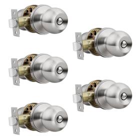 B0dhgnylb7 Knobonly 5 Pack Privacy Door Knobs Satin Nickel Keyless Interior For