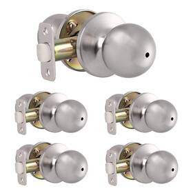 Dl5763sn-bk-xsd-sn-5pack Knobonly 5 Pack Bedroom Bathroom Door Lock Keyless Handleset Brushed Nickel Finish Int