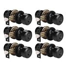 Knobwell 6 Pack Modern Black Passage Door Knobs Closet Matte