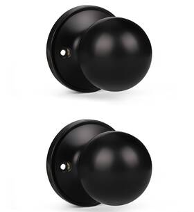 Knobwell 710328649675 2 Pack Matte Black Dummy Door Knob Single Side Closet Set Interior