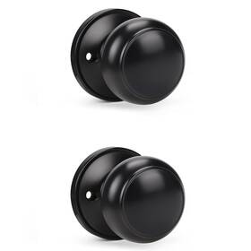 Knobwell 710328654082 2 Pack Black Closet Door Knobs Dummy Knob Individual Si