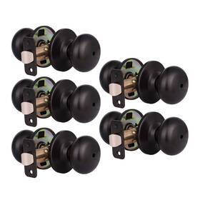 Knobwell 715624233177 Oil Rubbed Bronze Door Knobs 5 Pack Privacy Interior Knob With Lock For