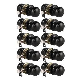 Knobwell 715624233344 10 Pack Modern Door Knob Passage Black Closet Knobs