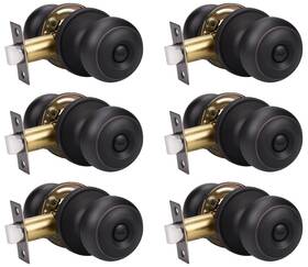 Knobwell 715624237601 6 Pack Oil Rubbed Bronze Door Knob Privacy Locking Bedroom Kn