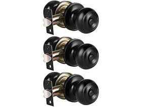 Knobwell 715624242605 3 Pack Black Privacy Door Knobs