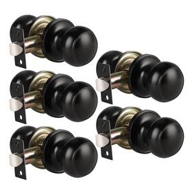 Knobwell 715624459065 5 Pack Matte Black Passage Door Knob For Hallway Or Closet