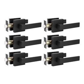 Knobwell 715624461662 6 Pack Black Interior Door Handles For Left Or Right Handing Passage Function