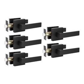 Knobwell 715624467466 5 Pack Heavy Duty Black Door Handle Interior Handles Set P