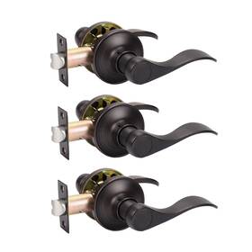 Knobwell 715624713778 3 Pack Passage Door Lever Handle Non-locking Set For Hallway
