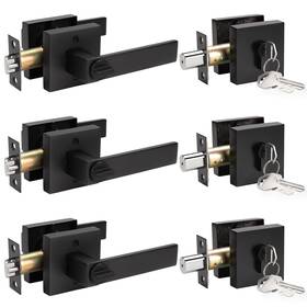 Knobwell 715668768321 3 Pack Keyed Alike Heavy Duty Exterior Entrance Handleset With Double K