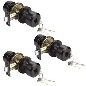 Knobwell 717332830068 3 Pack Keyed Entry Door Knob With Lock Interior And Exterior Ali