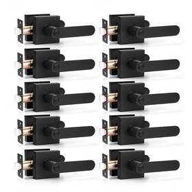 Knobwell B07fybsclc 10 Pack Privacy Door Handles Interior Matte Black Levers Lock