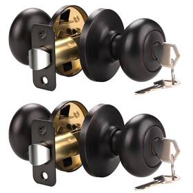 Knobwell B07lbkvf4s 2 Pack Exterior Door Knobs Key Entry Knob Lock And Keys For
