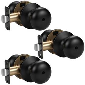 B0b6c4wfbd Knobwell 3 Pack Privacy Door Knob Keyless Round Interior Lock Bathroom Bedroom H