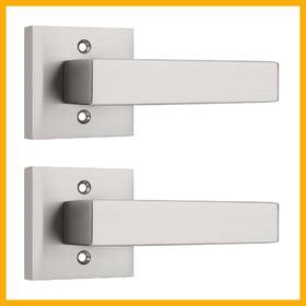 B0d91wc7cv Knobwell 2-pack Brushed Nickel Square Dummy Door Handles Hall/closet Interior