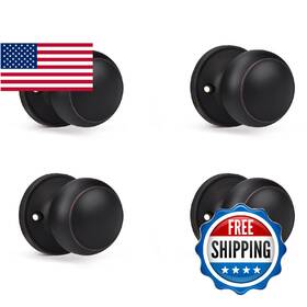 B0dgf3z625 Knobwell 4 Pack Bronze Dummy Door Knob Single Sided Handle Closets French Double