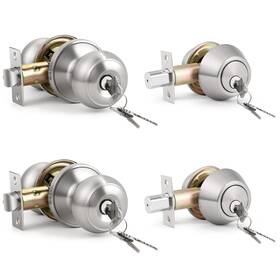 B0fcfkhw77 Knobwell 2 Pack Keyed Alike Door Knob And Double Cylinder Deadbolt Set Exterior