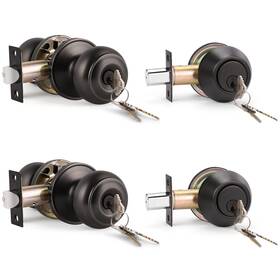 B0fcfn1y4w Knobwell Keyed Entry Door Knob And Single Cylinder Deadbolt Combo Set Oil Rubbed